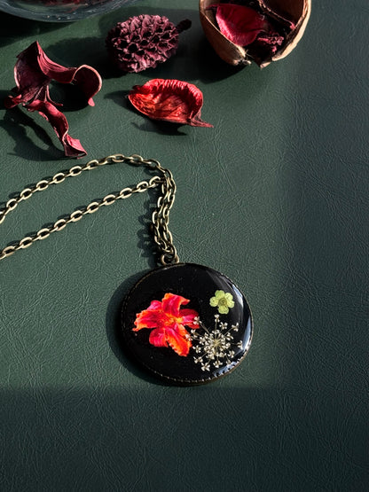Anne Lace Real Flower Pendant