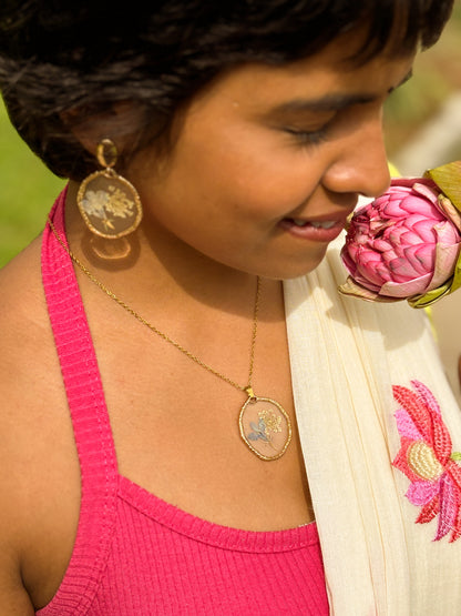 Lobelia Real Flower Jewellery set
