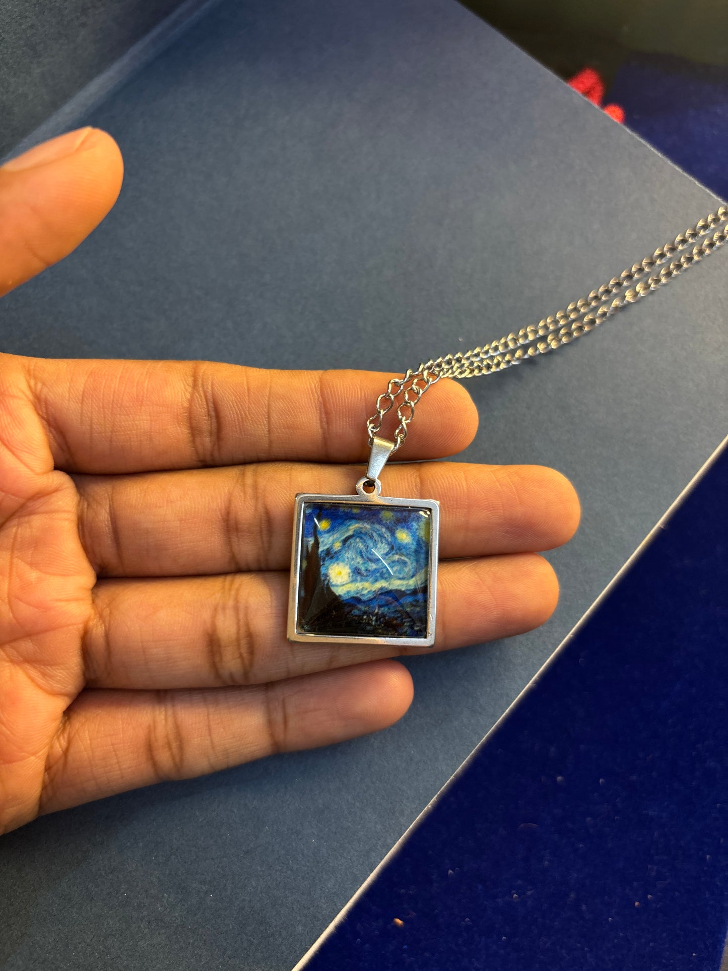 Starry night glow in dark pendant
