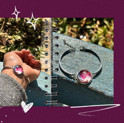 Glow in dark galaxy bracelet