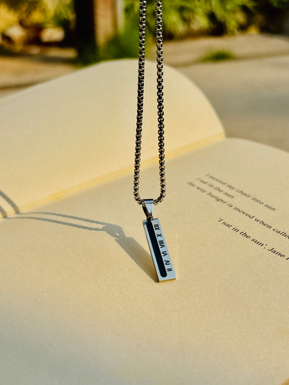 Roman Numeral Bar Pendant