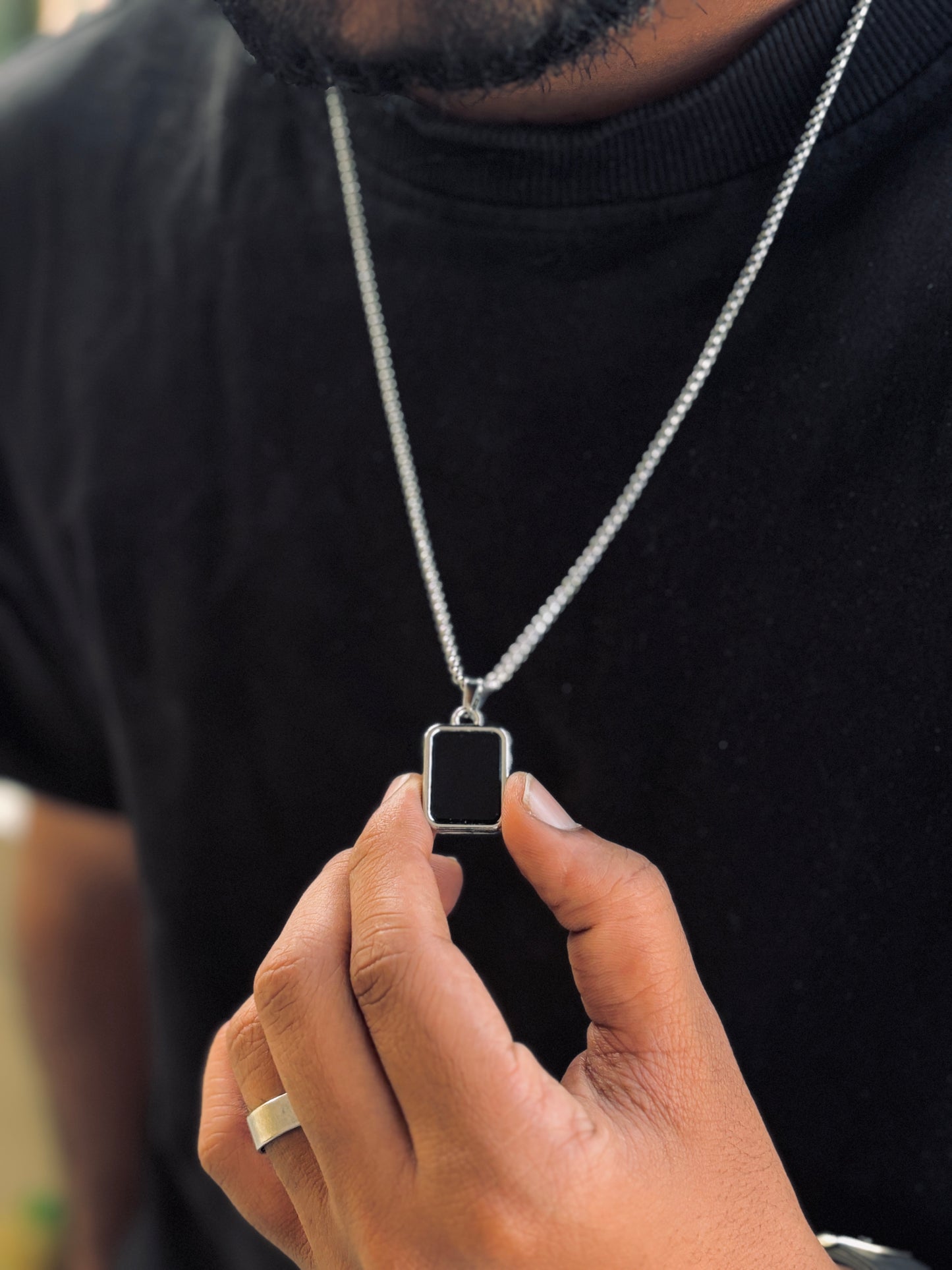 Black Rectangular Pendant