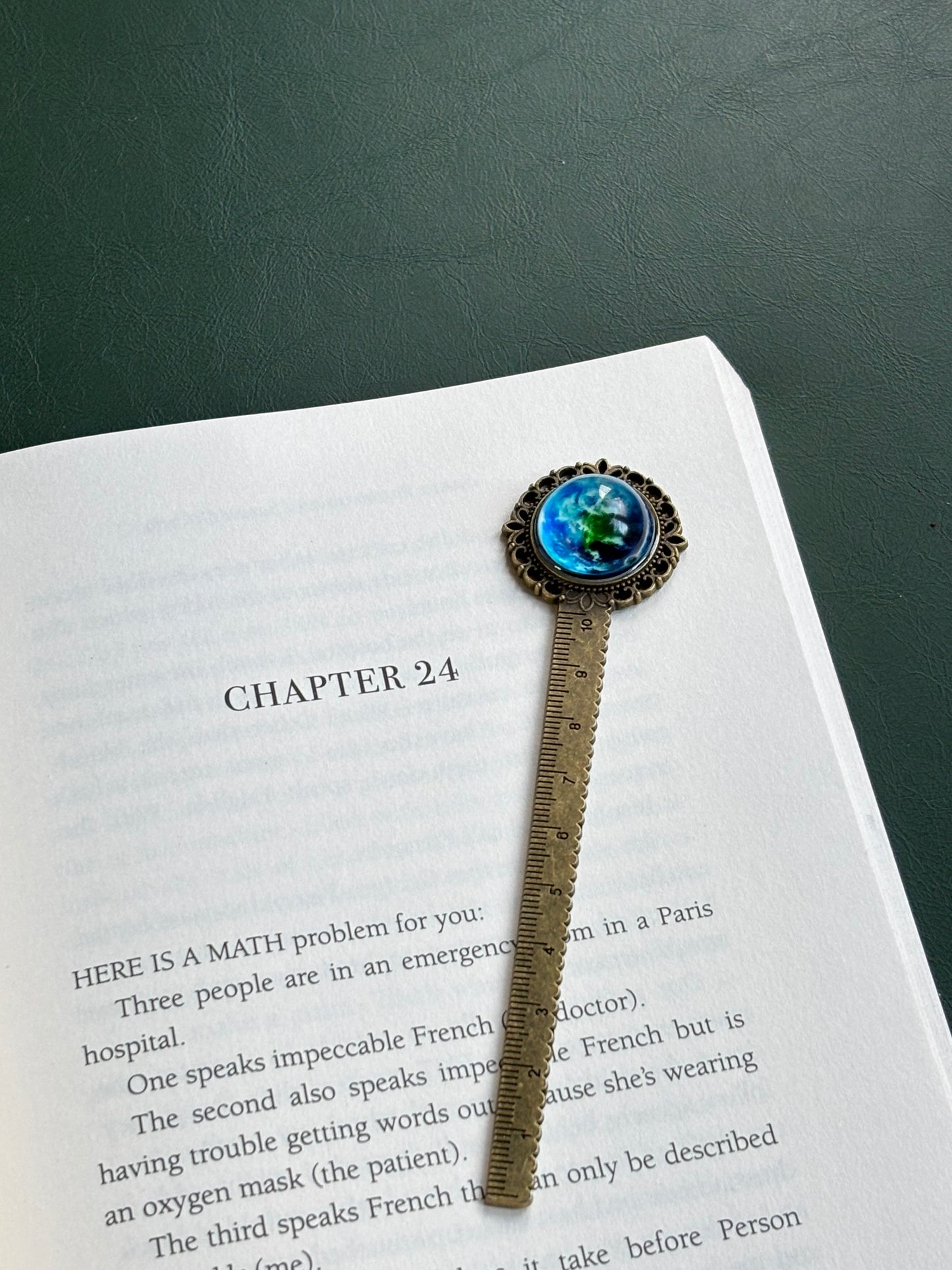 Vintage Ruler Bookmark with Glow in dark Earth