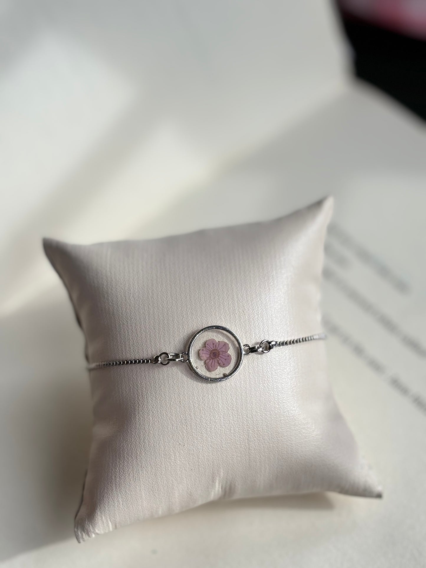 Mauve Plum Flower Bracelet