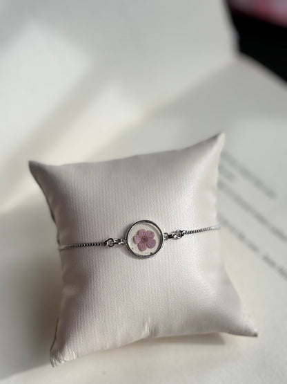 Mauve Plum Flower Bracelet