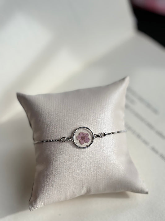 Mauve Plum Flower Bracelet