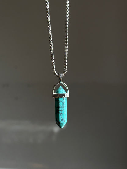 Moon Stone Crystal Pendent With Chain