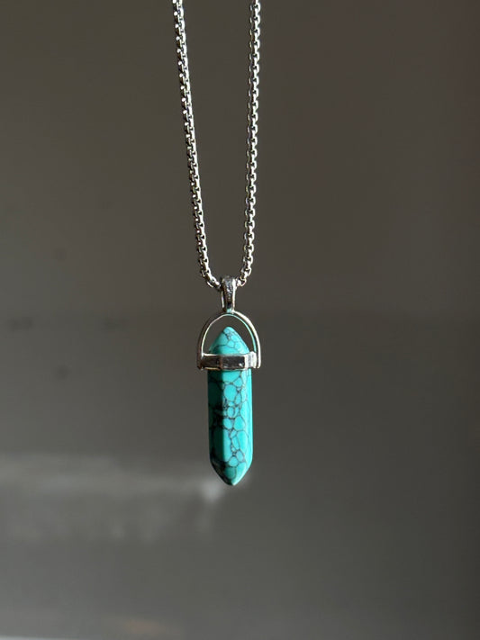 Moon Stone Crystal Pendent With Chain