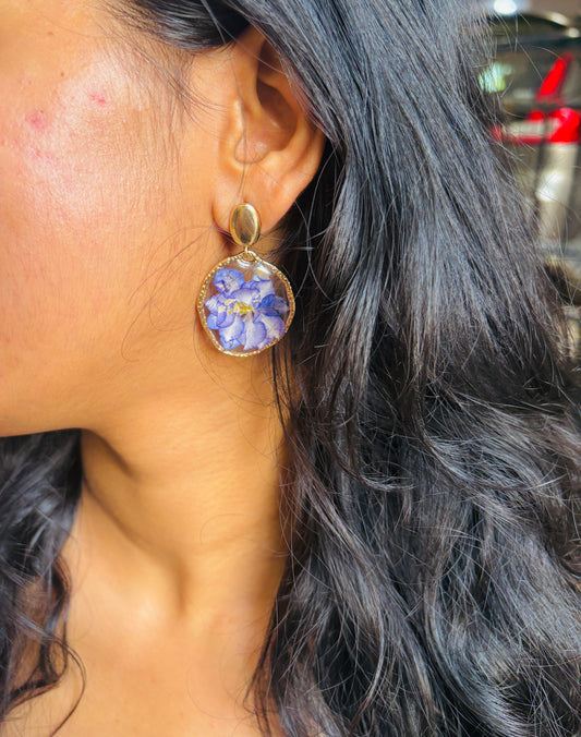 Delphinium Flower Earrings