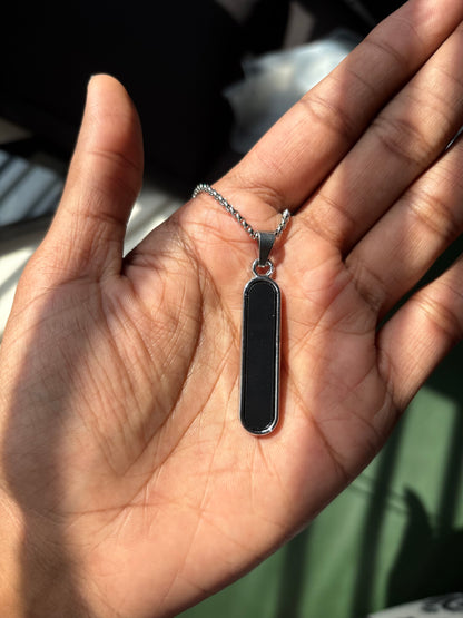 Black Stylish pendent with stainless steel chain