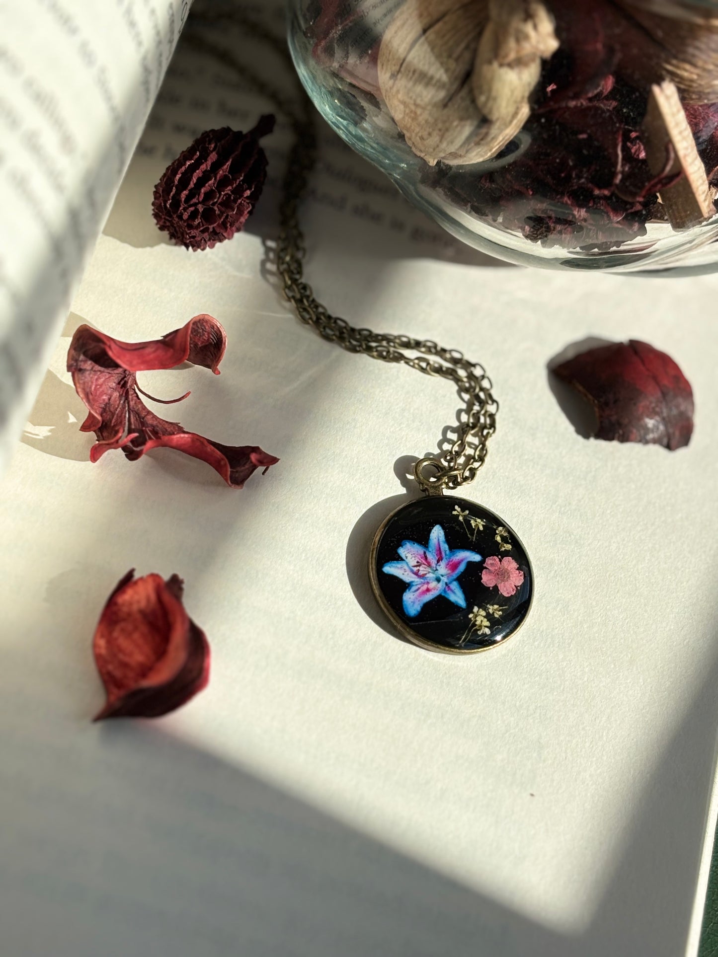 Vintage mixed Floral pendant