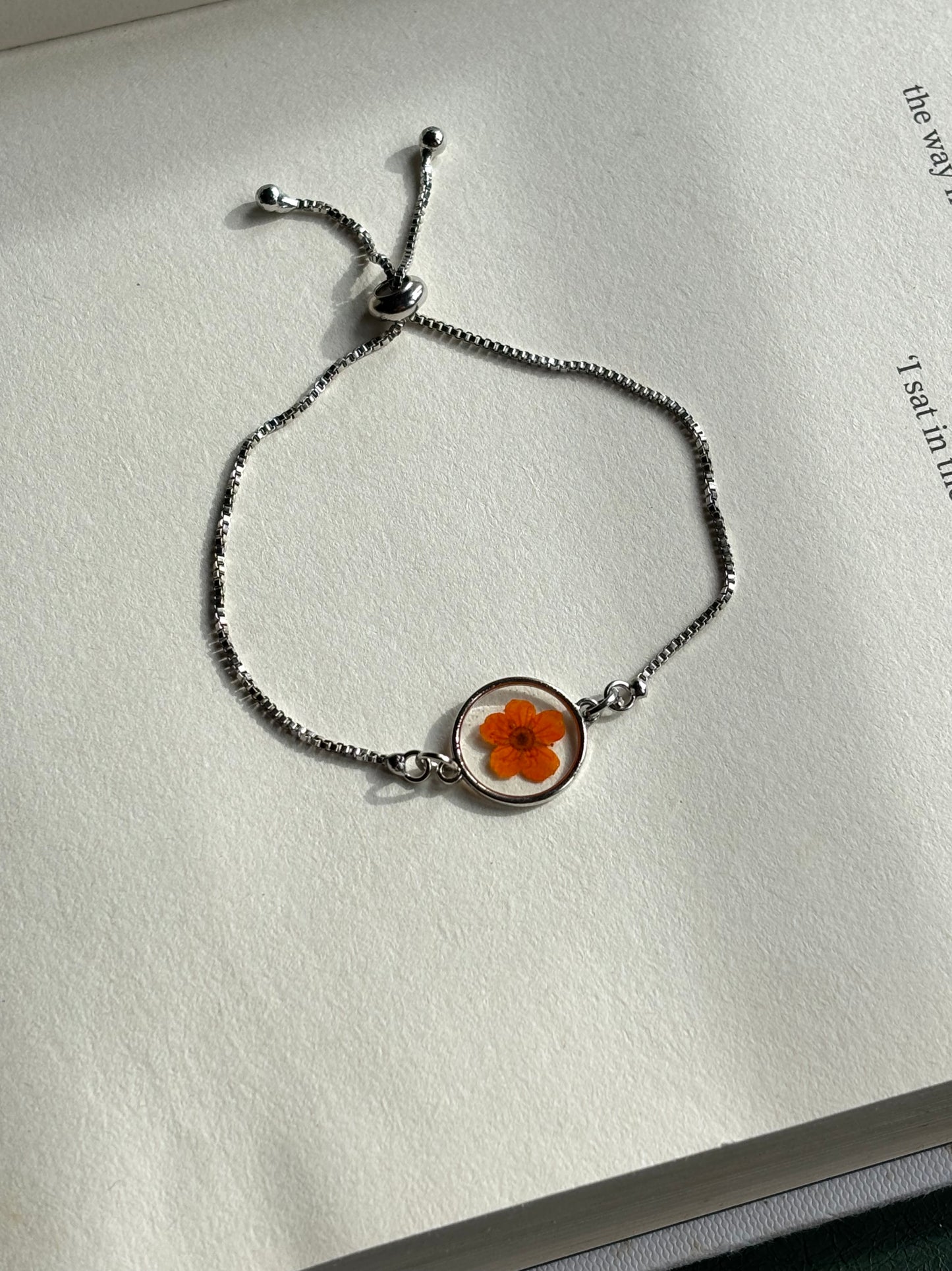 Orange Plum Flower Bracelet