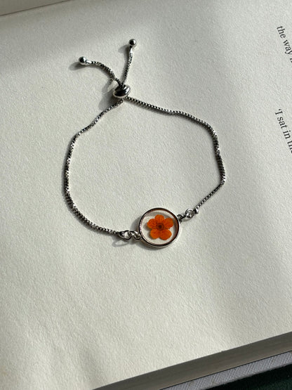 Orange Plum Flower Bracelet