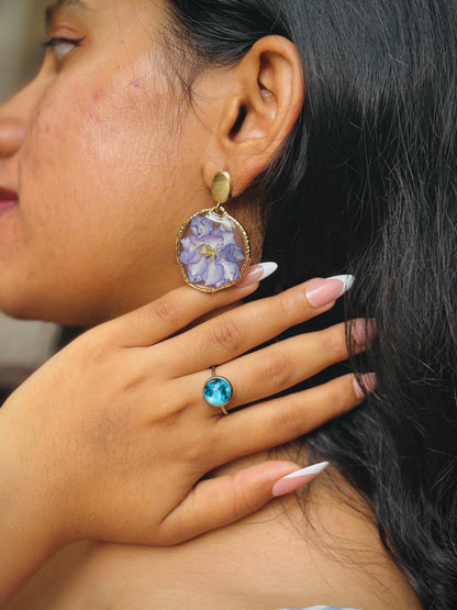 Delphinium Flower Earrings