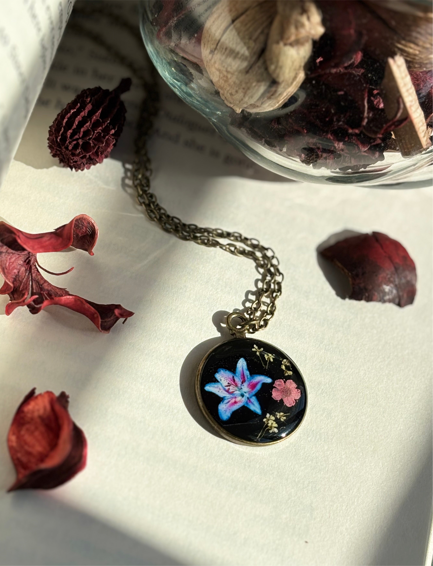 Vintage mixed Floral pendant