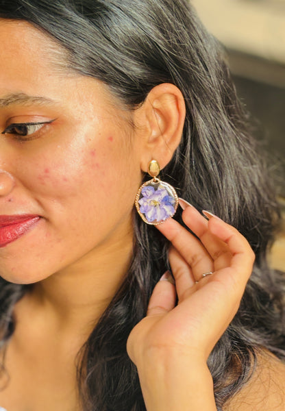 Delphinium Flower Earrings