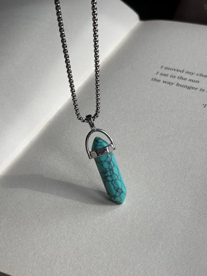 Moon Stone Crystal Pendent With Chain