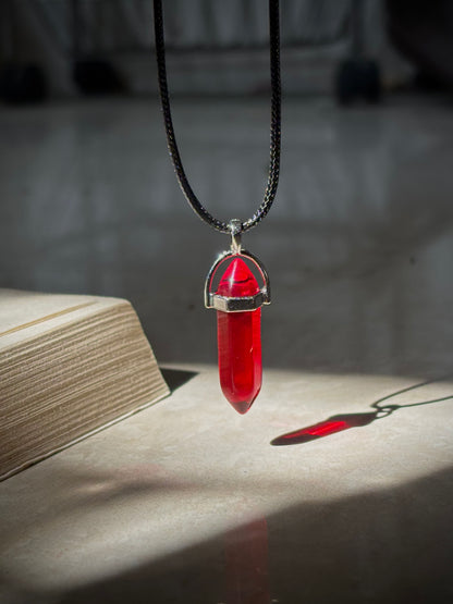 Red Crystal pendant with Thread