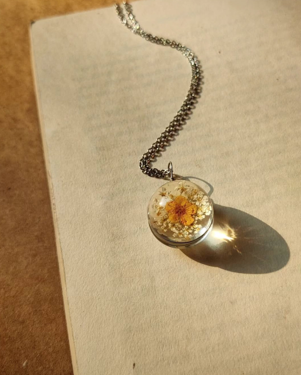 Plum Orange Flower pendant