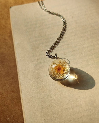Plum Orange Flower pendant