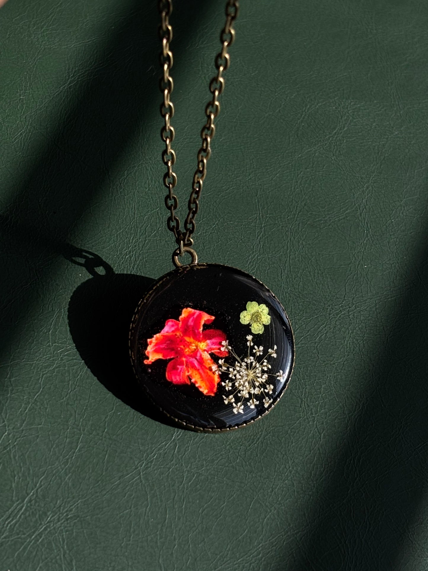 Anne Lace Real Flower Pendant