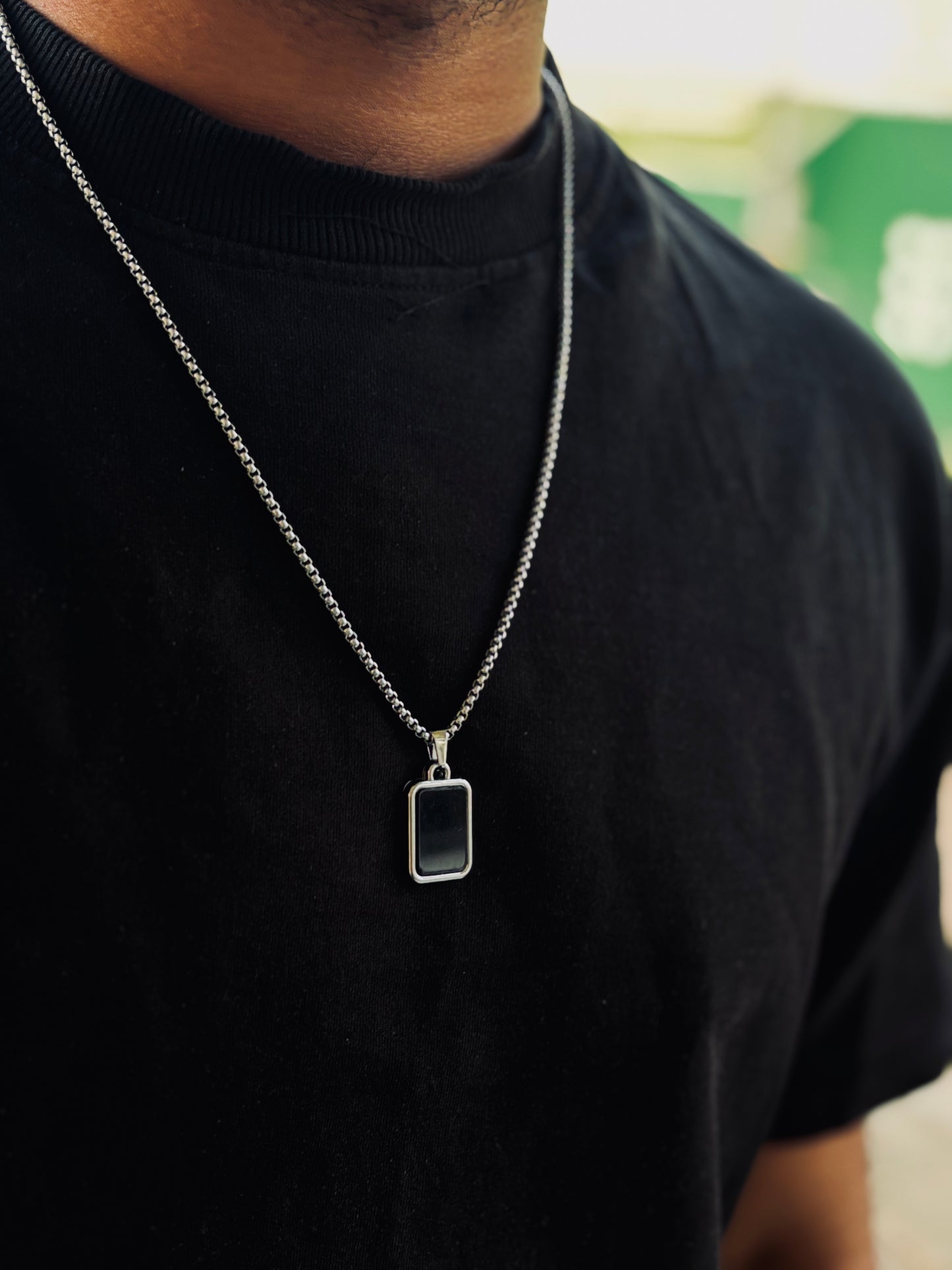 Black Rectangular Pendant