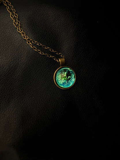 Earth glow in dark pendant