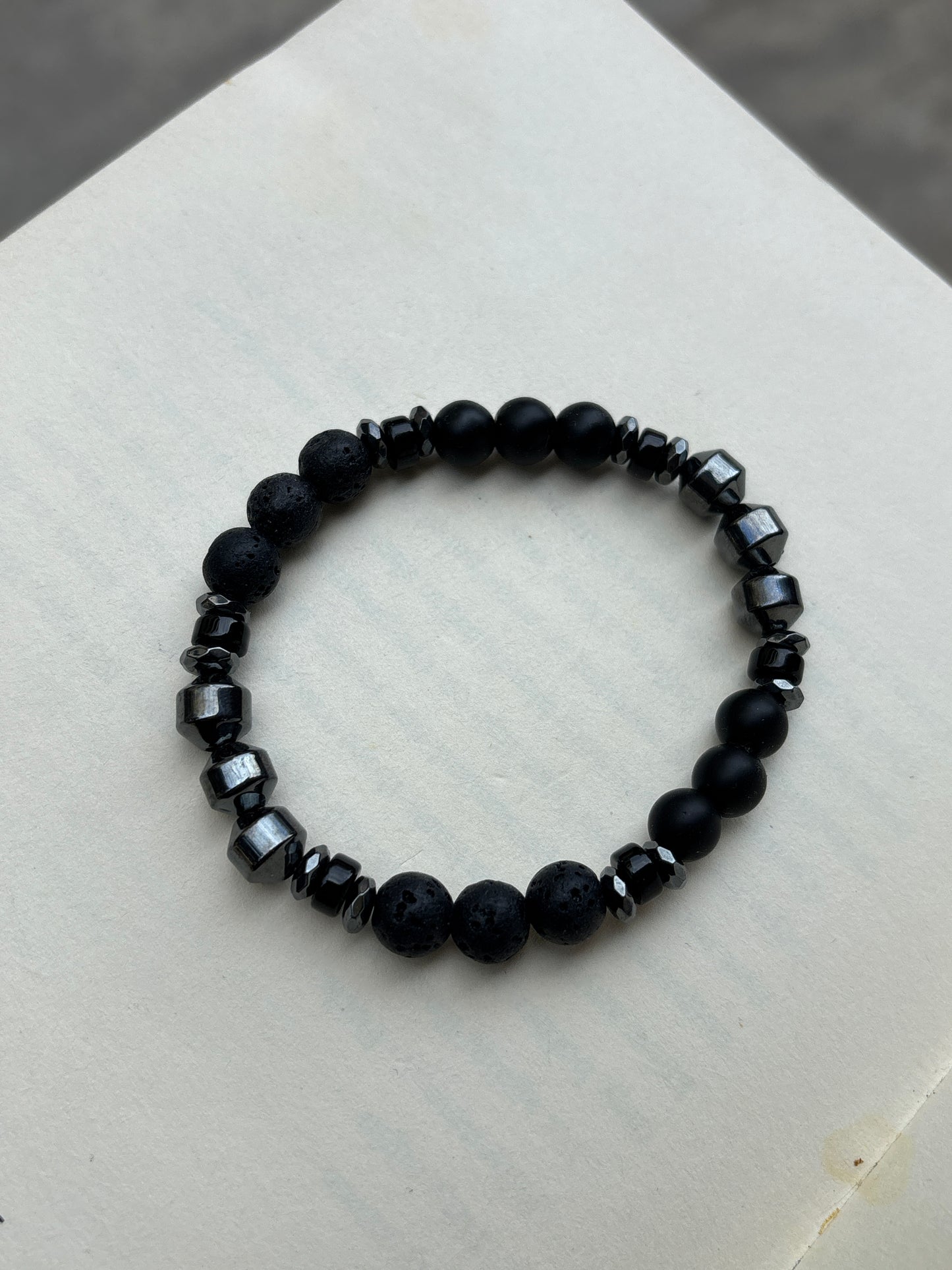 Black Lava Bead Bracelet