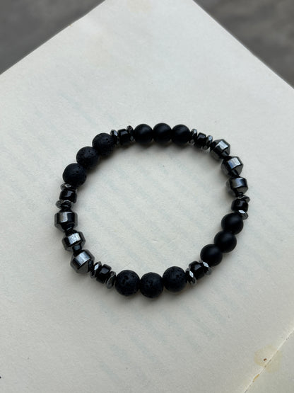 Black Lava Bead Bracelet