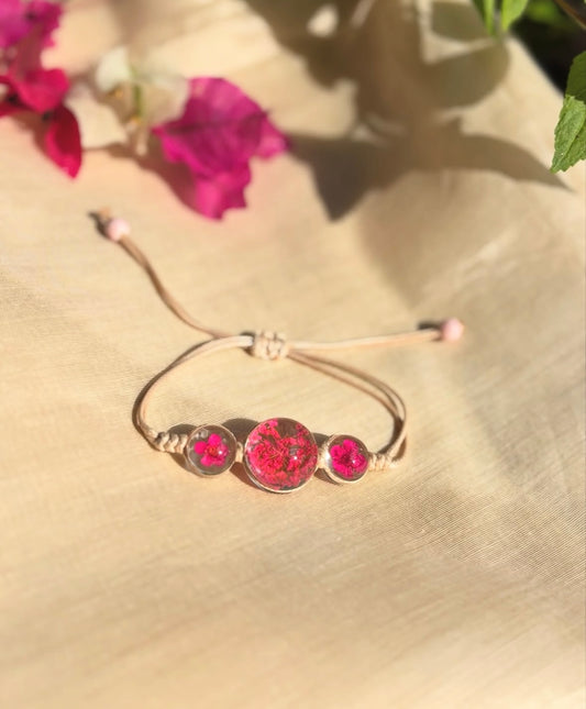 Pink Ammi Majus Floral Bracelet