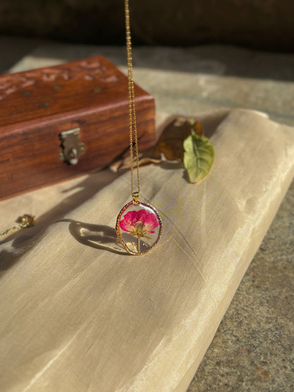 Eternal Rose Real Flower Pendant