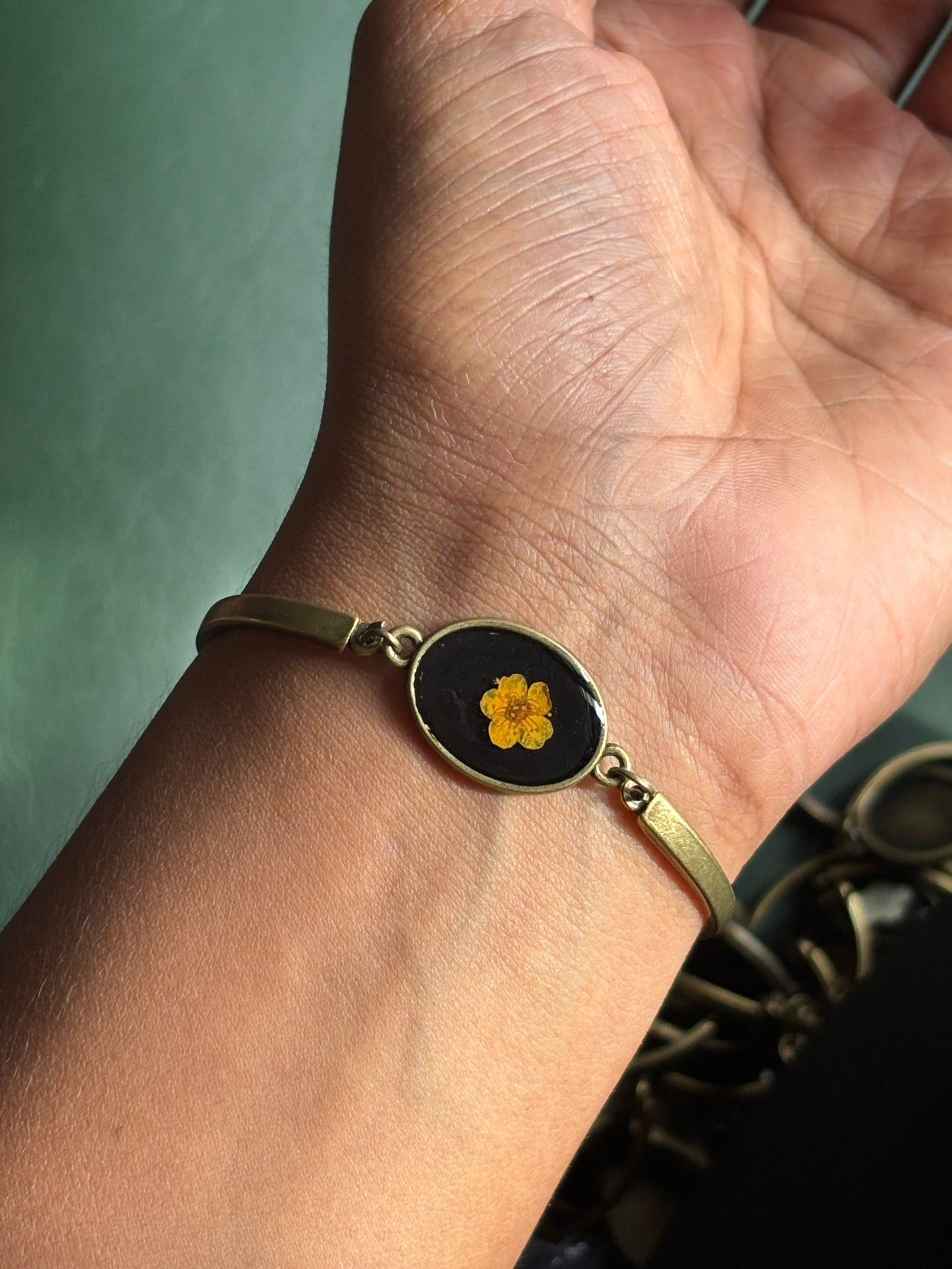Orange Plum Flower Antique Bracelet