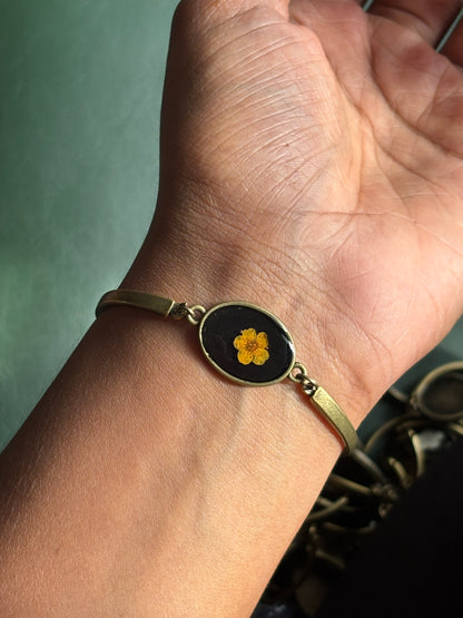 Orange Plum Flower Antique Bracelet
