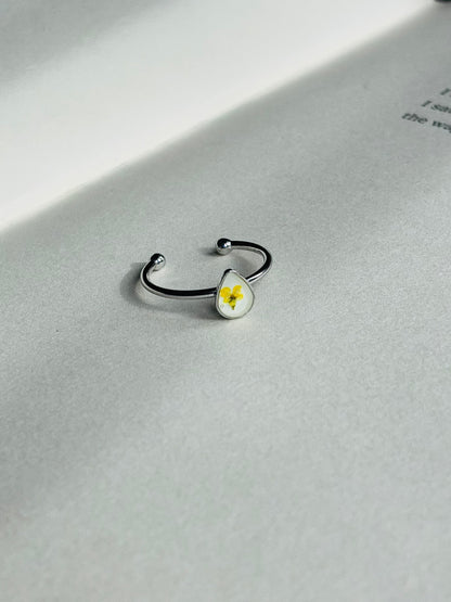 Yellow Flower Drop shape Ring