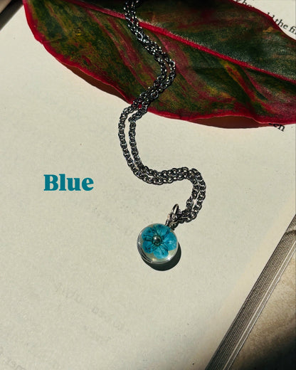 Plum flower pendant with chain