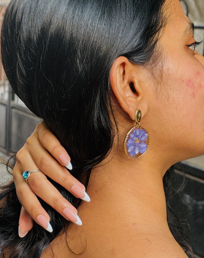 Delphinium Flower Earrings