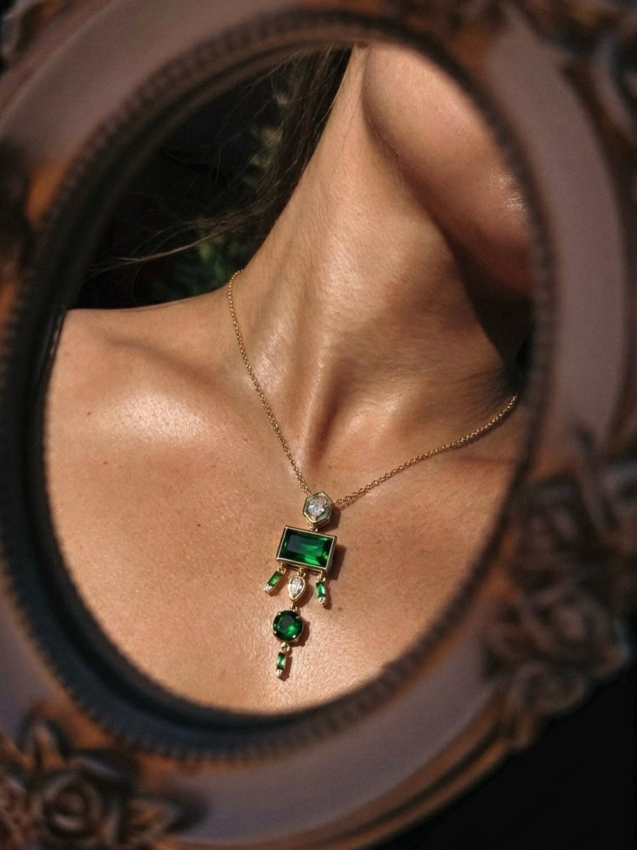 Emerald Statement Pendant necklace