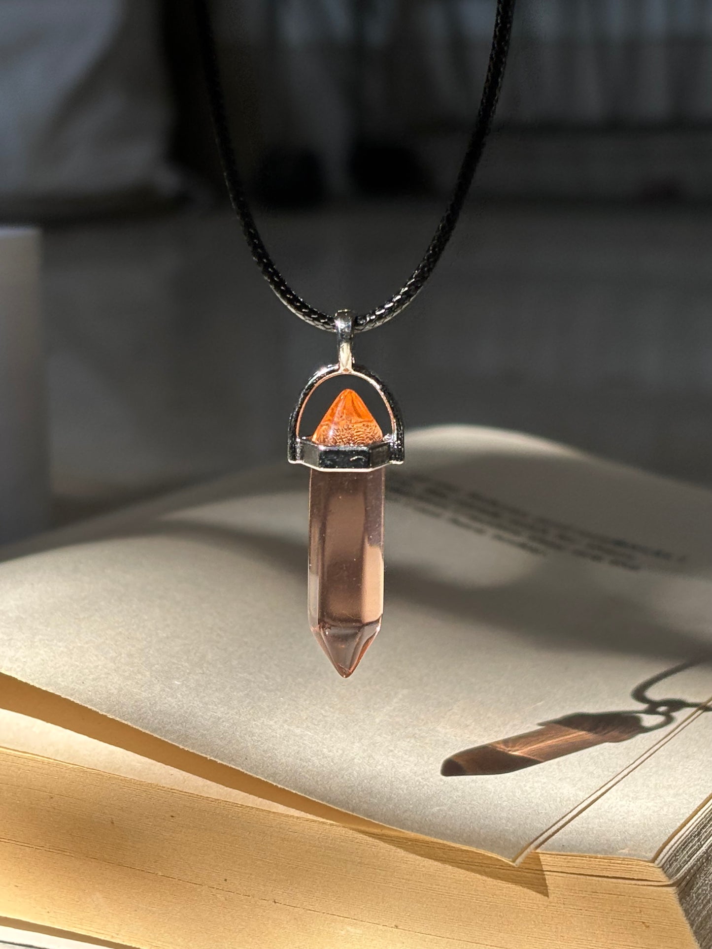 Orange Resin Crystal Pendant