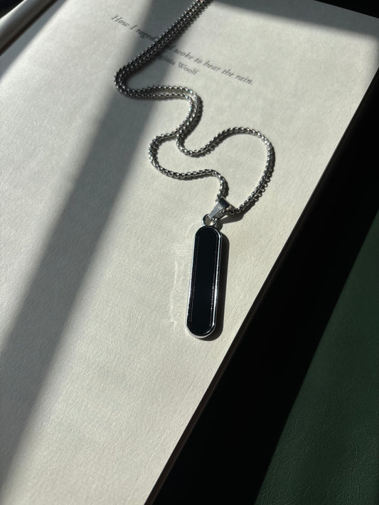 Black Stylish pendent with stainless steel chain