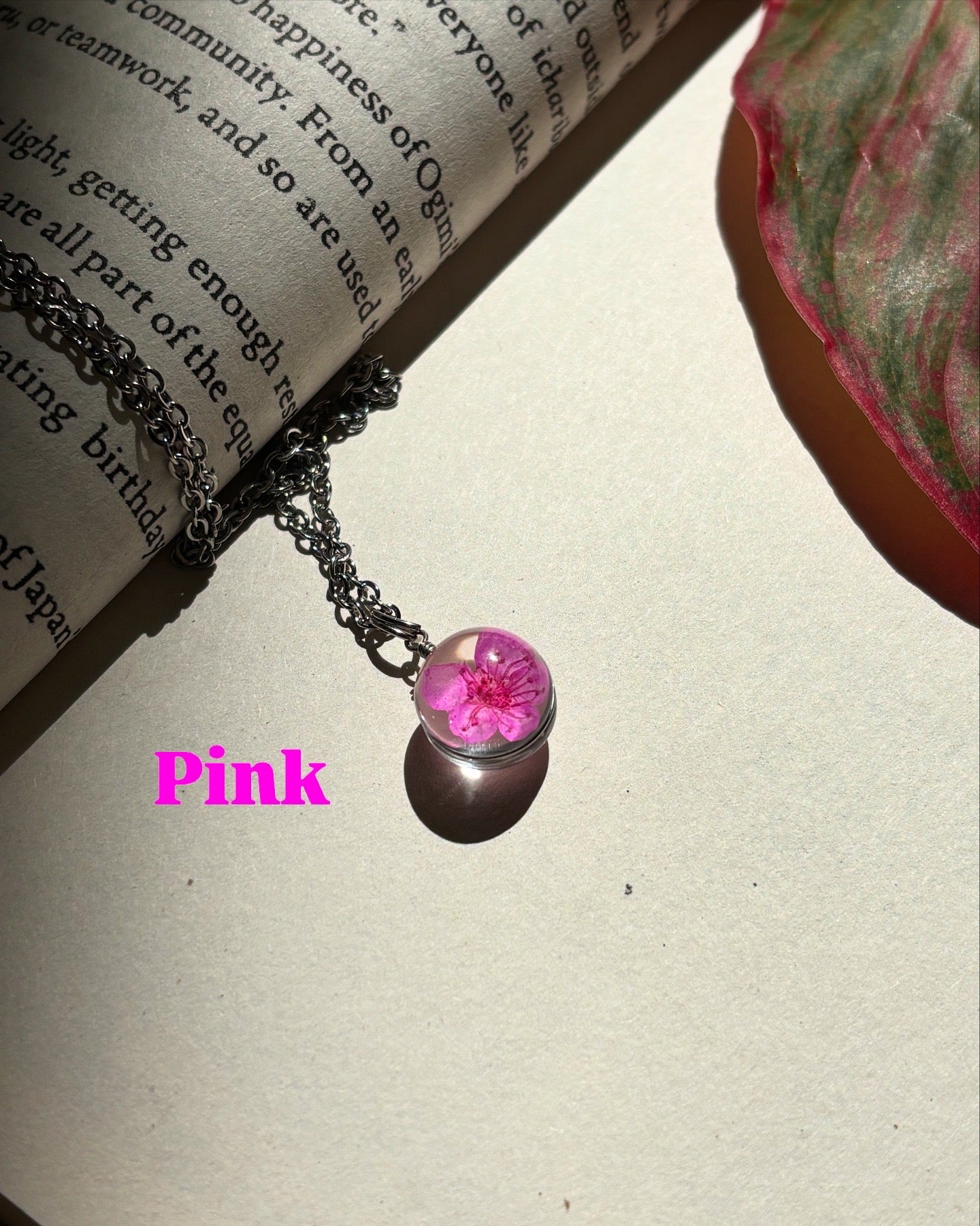Plum flower pendant with chain