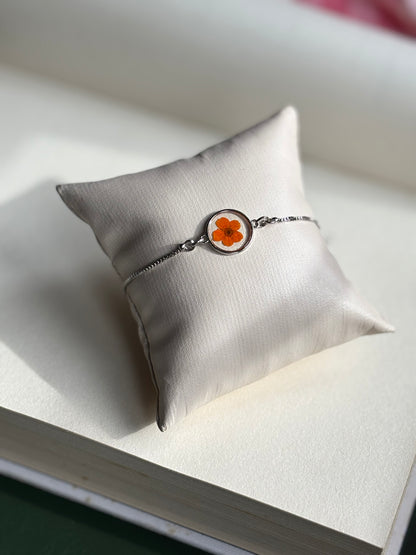 Orange Plum Flower Bracelet