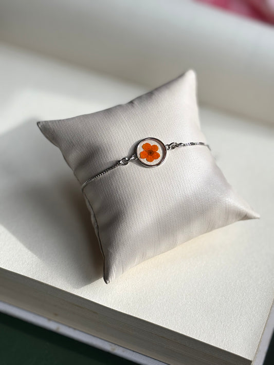 Orange Plum Flower Bracelet