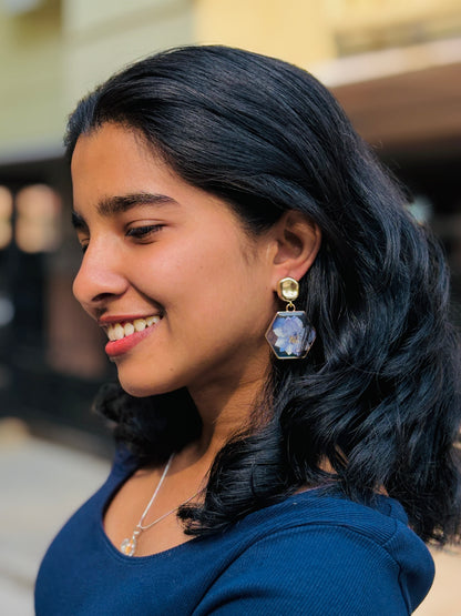 Purple delphinium Earrings