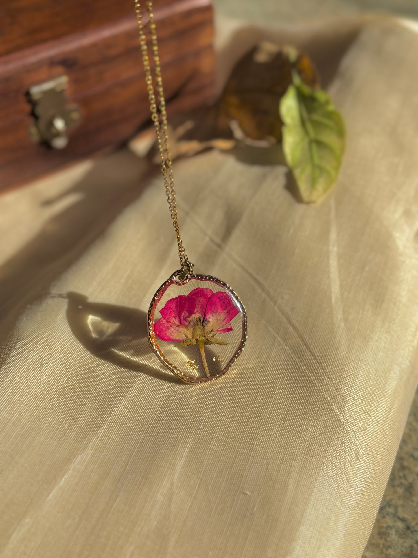 Eternal Rose Real Flower Pendant
