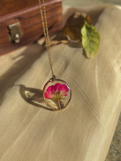 Eternal Rose Real Flower Pendant
