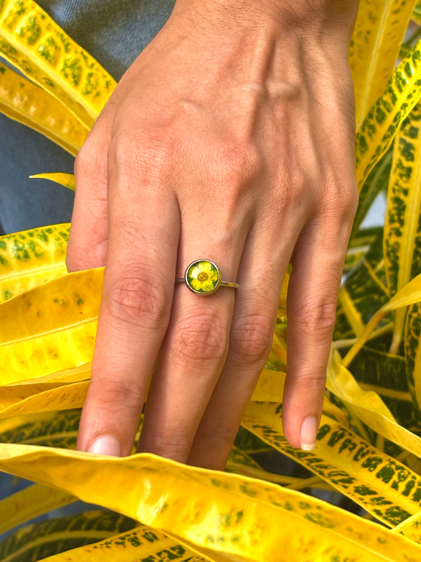 Yellow Plum Flower Ring