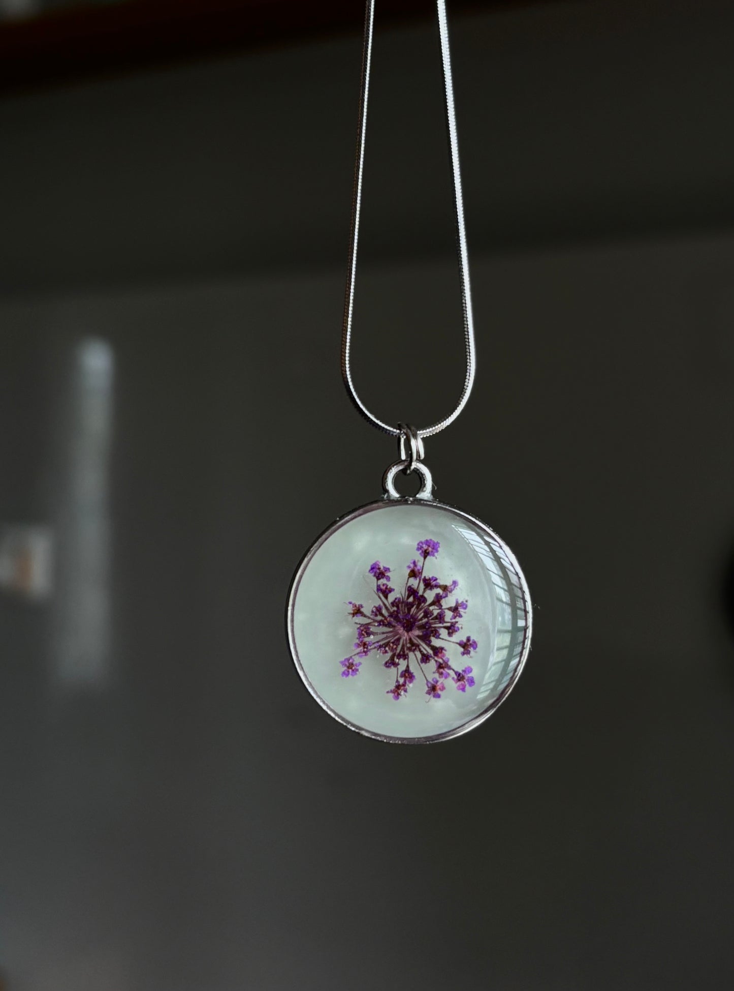 Glow in the Dark Floral Pendant