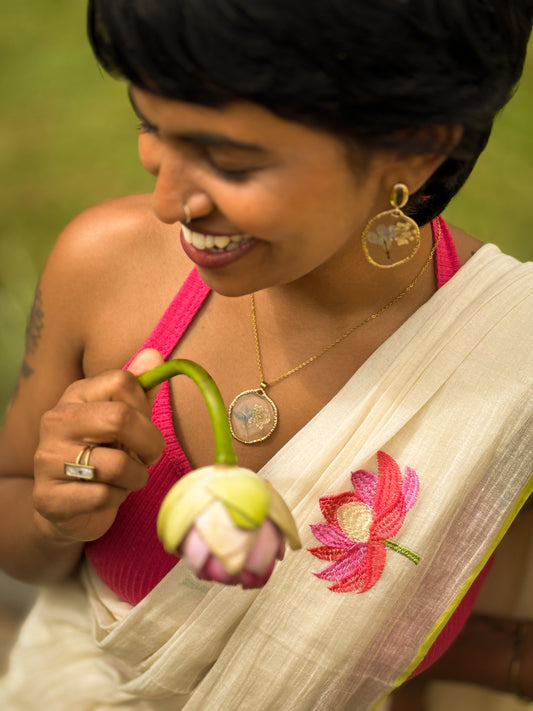Lobelia Real Flower Jewellery set
