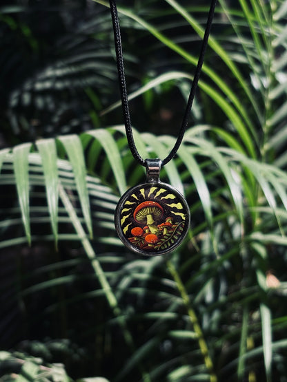 Mushroom pendant with thread