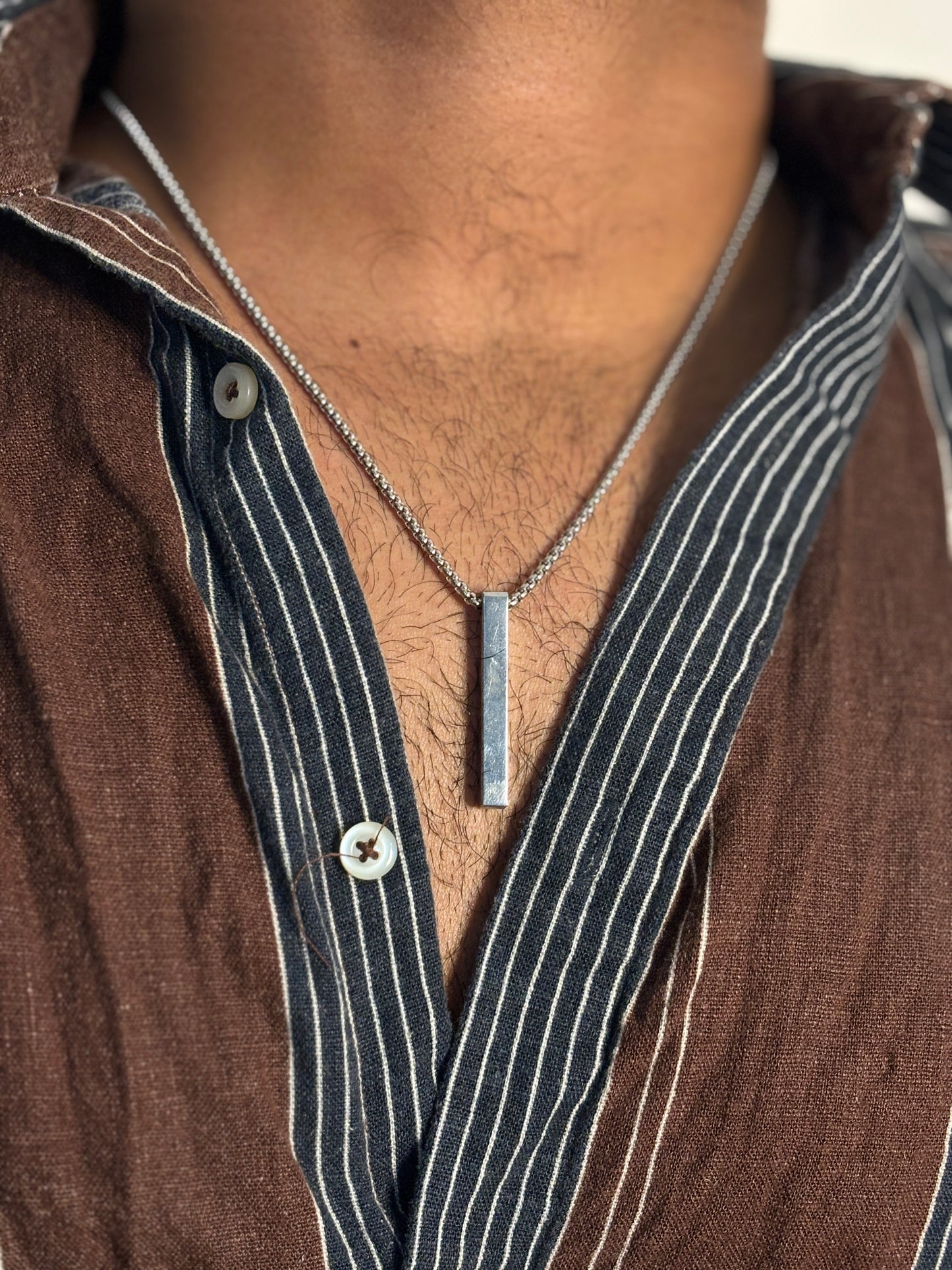 Silver Bar pendant with chain